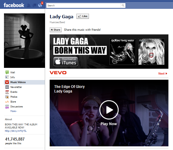 Lady Gaga Facebook Page