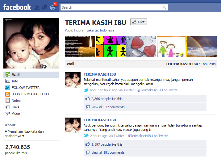 Terima Kasih Ibu Facebook Page