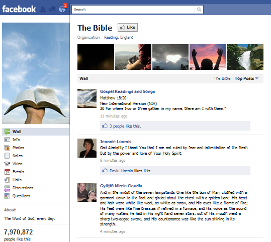 The Bible Facebook Page