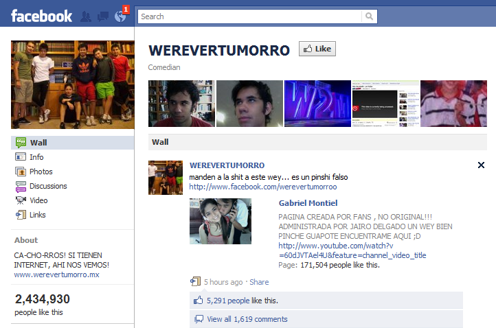 Werevertumorro Facebook Page