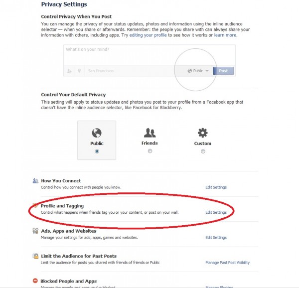Facebook Privacy Profile Tagging