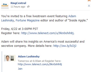 Tagging Facebook RingCentral