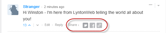 Share blog comments to facebook