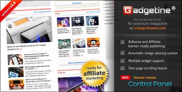 Gadgetine WordPress Theme for Premium Magazine