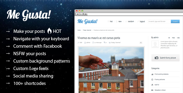 Me Gusta User-driven Content Sharing Theme