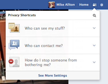 Facebook Privacy Shortcuts