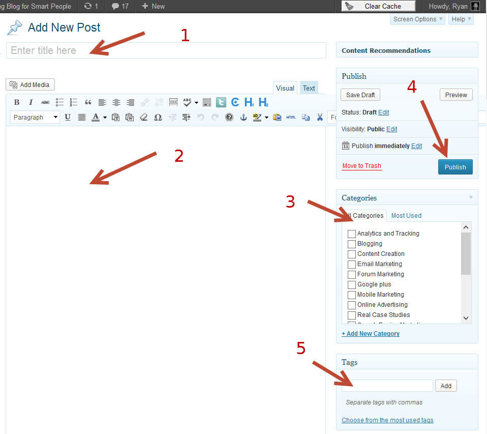 Add a New Post to your wordpress blog