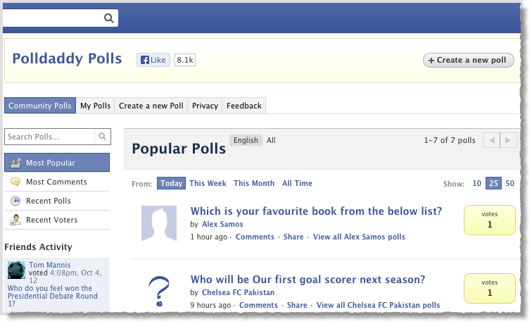 Facebook Poll tool 3