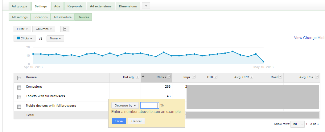 mobile bid adjustments
