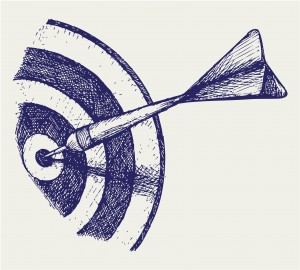 163162706 - Drawing of Dart on Target