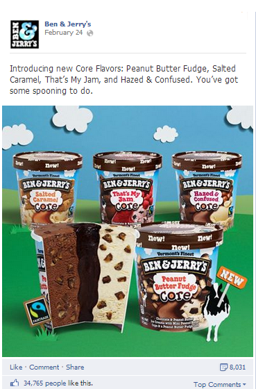 Facebook, Digital marketing, SMO, paid advertising, ben and jerry's