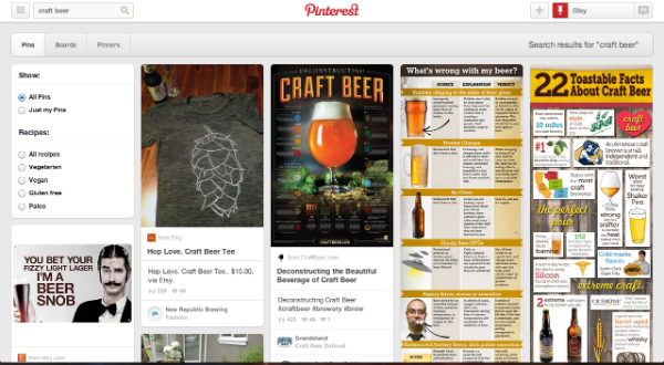Pinterest search example