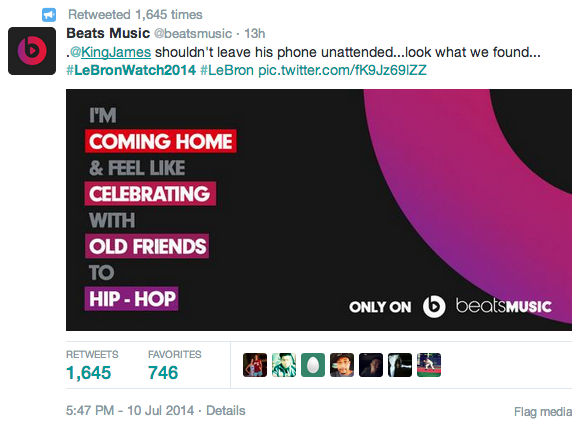 Beats real time marketing