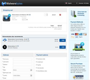 Malwarebytes Shopping Cart