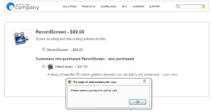 Software Company Error Message