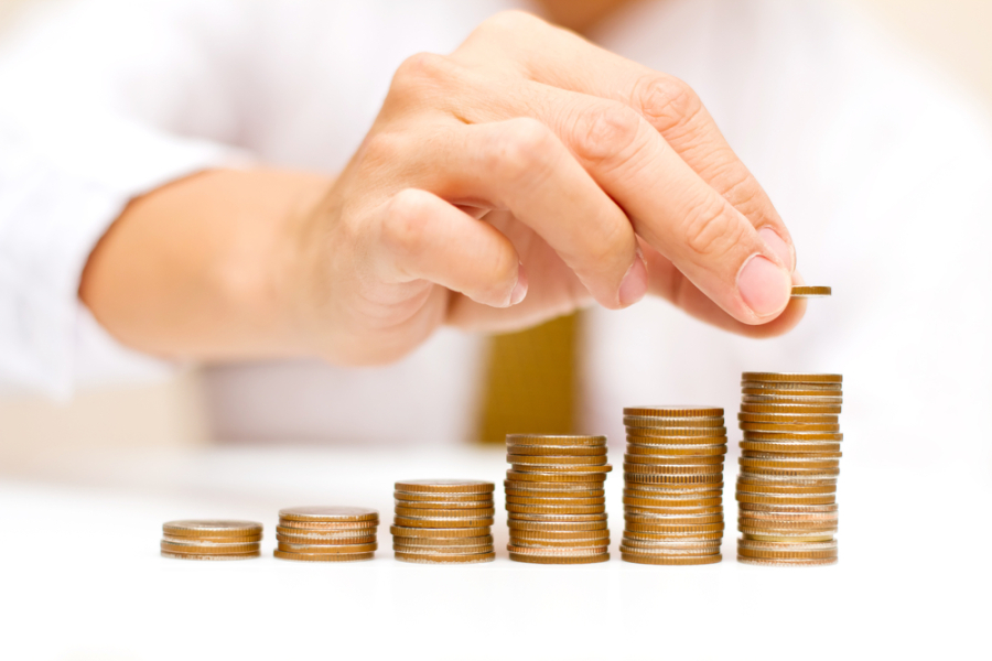 businessman counting every penny
