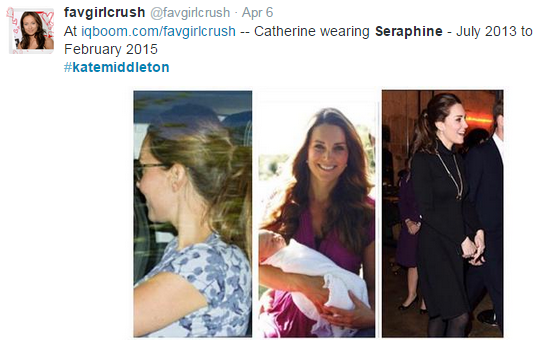 kate middleton seraphine tweet