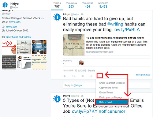 How to delete a Tweet from Twitter.