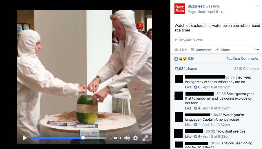 uzzFeed on Facebook - Out of the box live streaming example