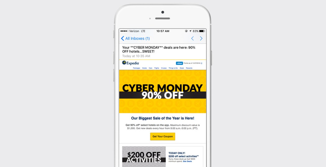 Expedia Cyber Monday