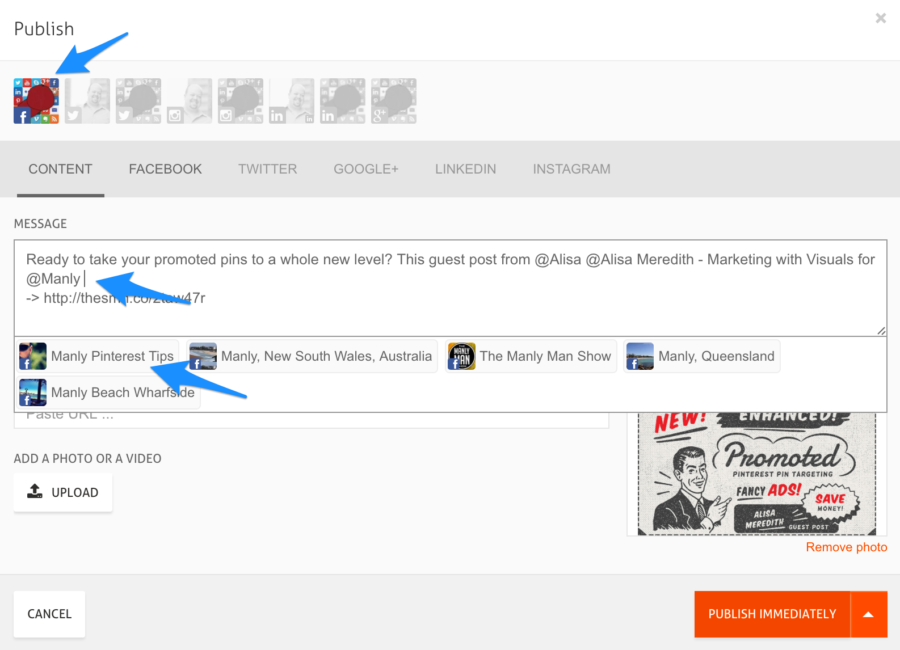 How to mention Facebook Pages using AgoraPulse.