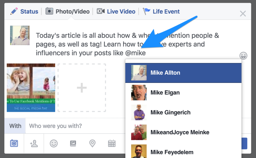 How Do You Mention Facebook Users?