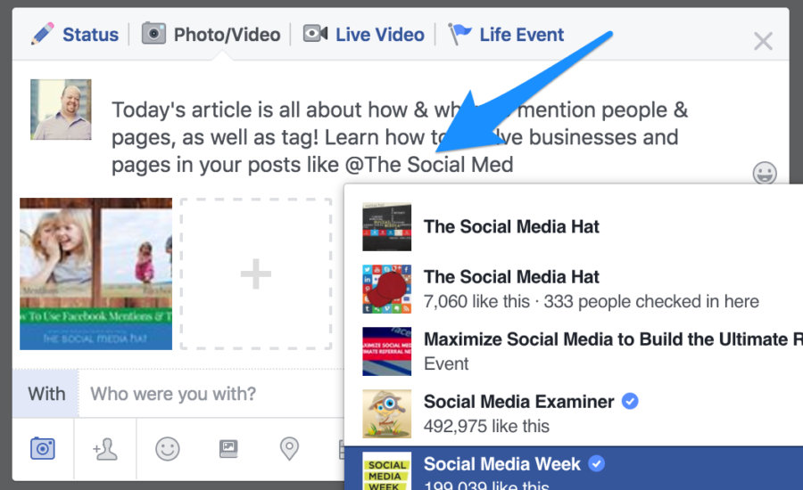How Do You Mention A Facebook Page?