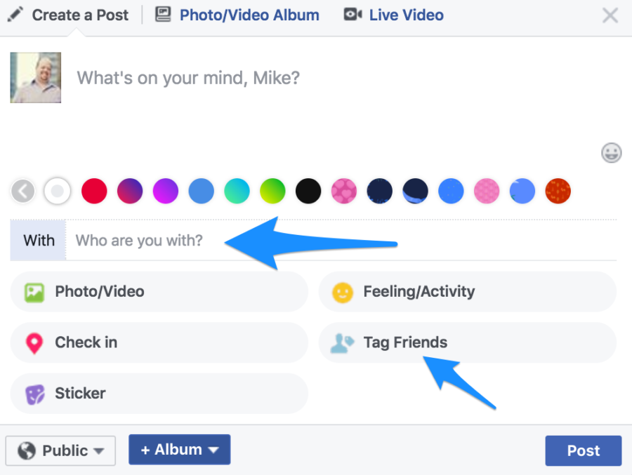 How to tag friends on Facebook.