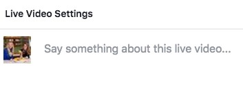 facebook live video description