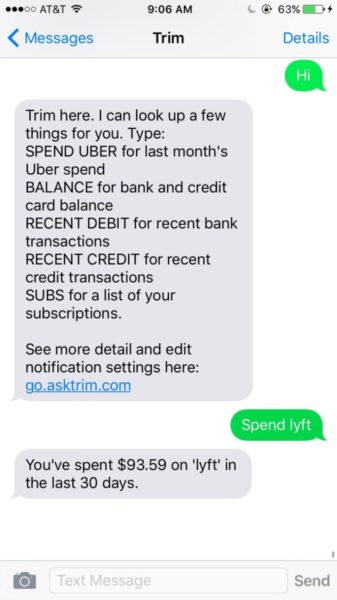 Trim - Expense saving bot