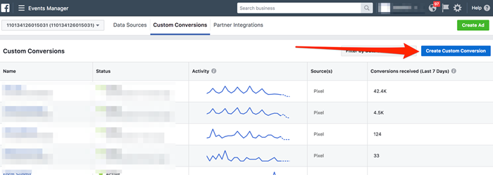create custom conversion facebook