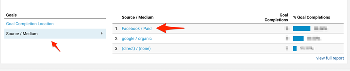 facebook ads attribution in google analytics source medium