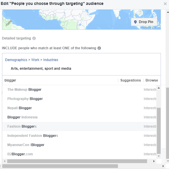 setting up Facebook targeting