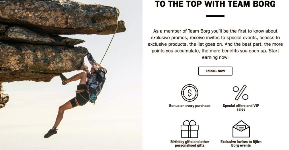 Bjorn Borg loyalty program