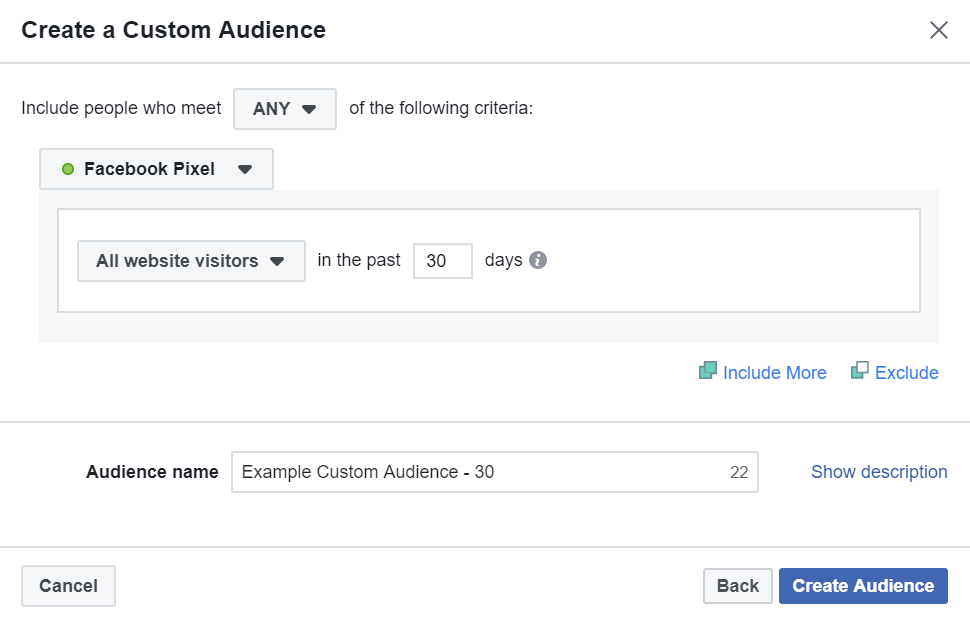 example final custom audience