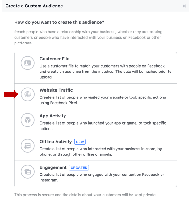 Custom audience options