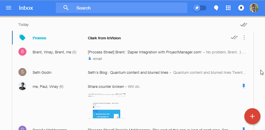 Reminders Inbox vs Gmail