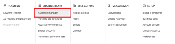 how to create Google Ads Remarketing lists