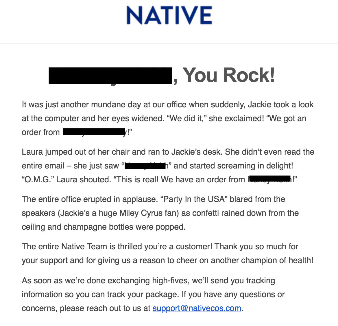 Brand story example