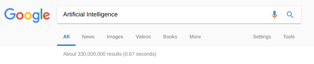 artificial intelligence search google