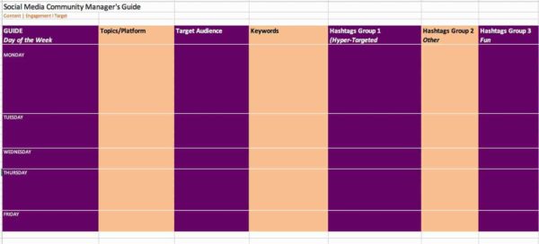 social media content management calendar