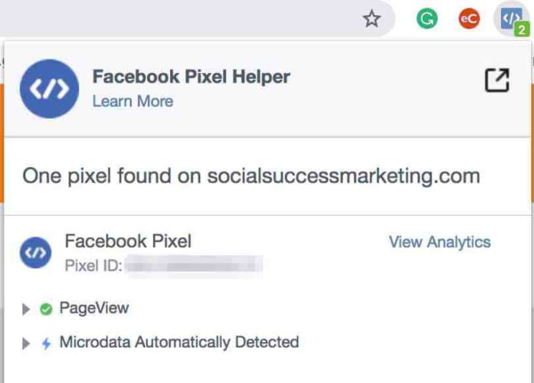 Facebook Pixel remarketing tracking code