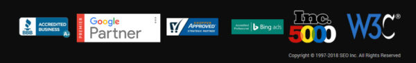 SEO Inc. credential icons 