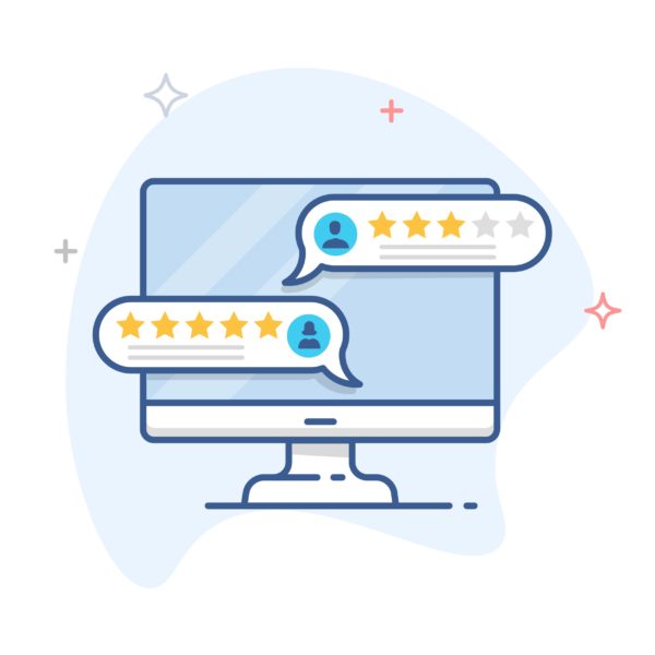 5 star reviews illustration computer