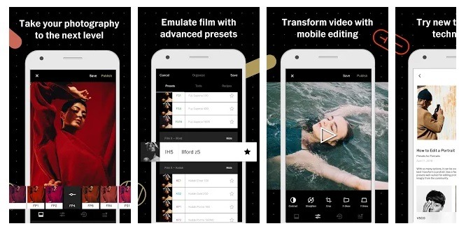 VSCO app on ipos and android