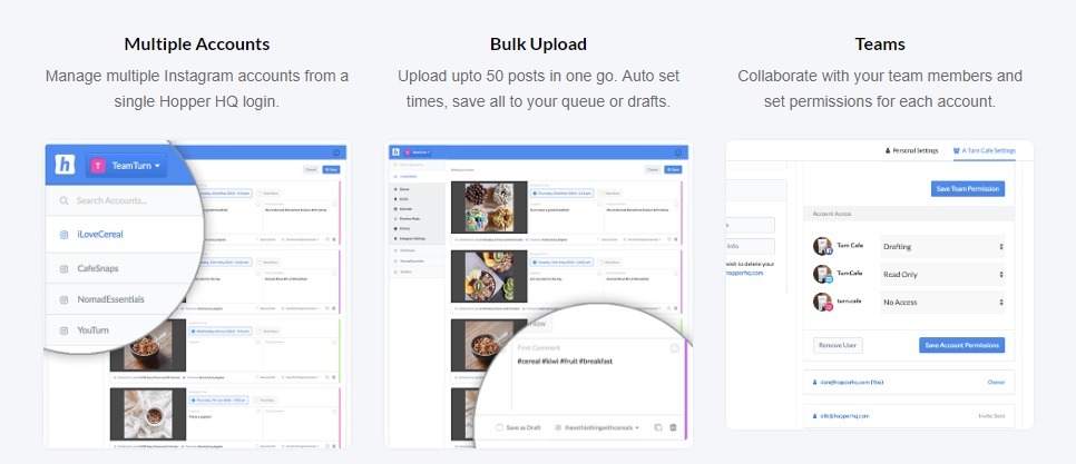 scheduling software for Instagram by hopper