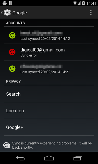 Calendar app is synced on Android