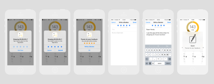 Users can submit their rating and then dismiss the review component