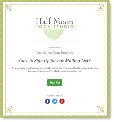 Landing Page sign up form