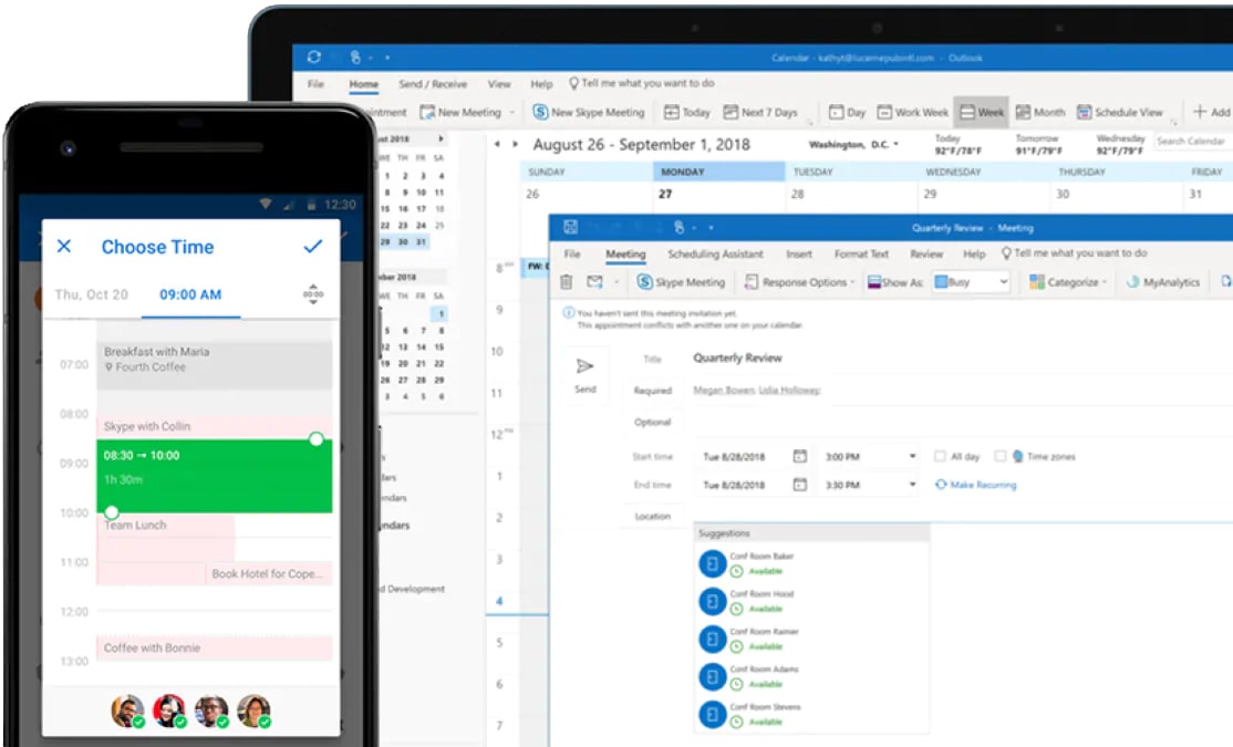 Outlook Calendar with Mobile